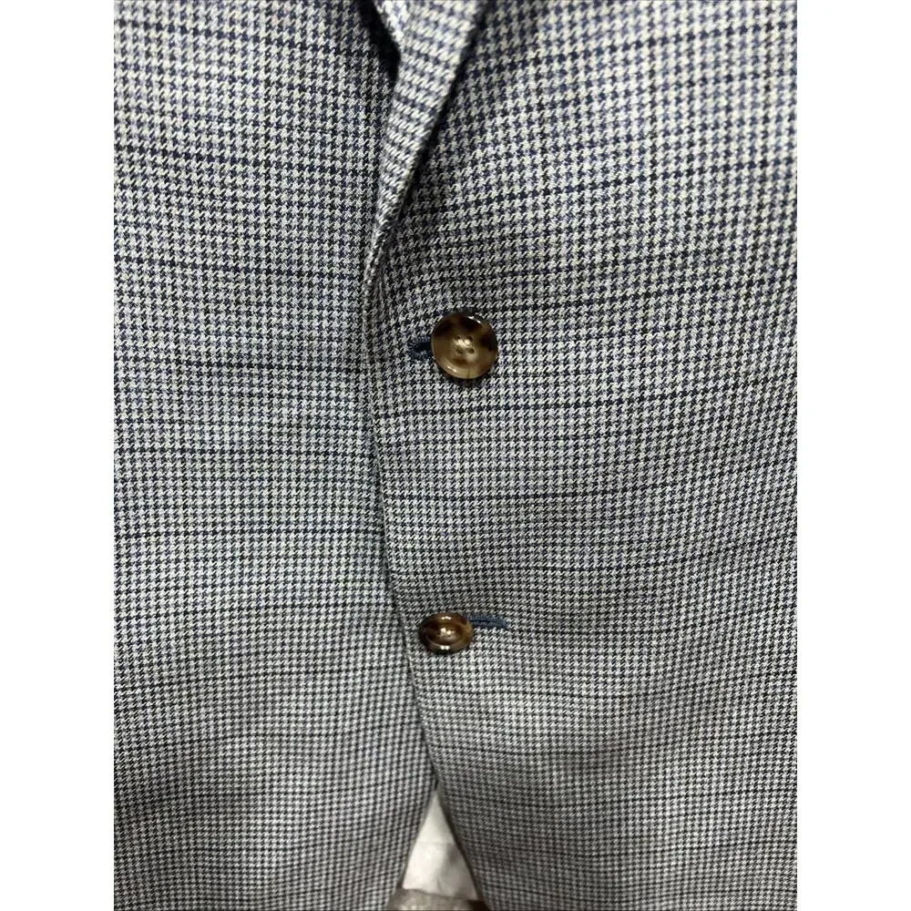 Ralph Lauren Dillard's Sport Jacket Blazer Mens Size 48R Silk Wool Houndstooth